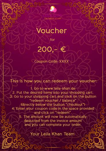 Gutschein über 200 €